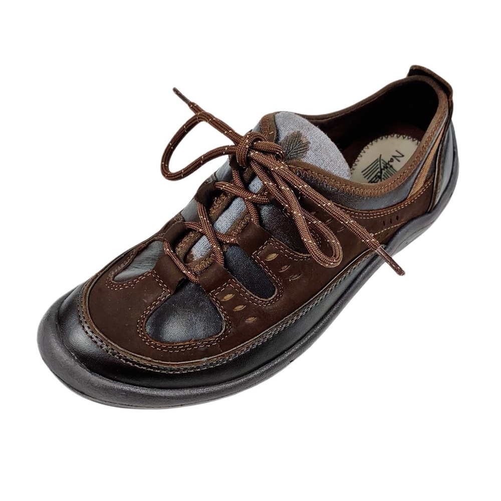 Nature Walk Womens Traipse Brown Leather Sneakers Size 7.5